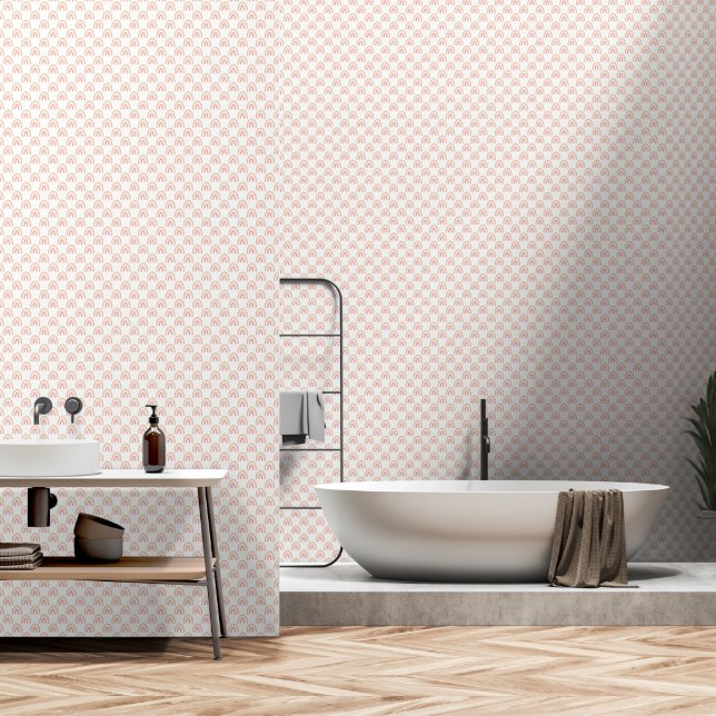 Cute Boho Rainbow, Simple Peel and Stick Wallpaper (Bathroom)