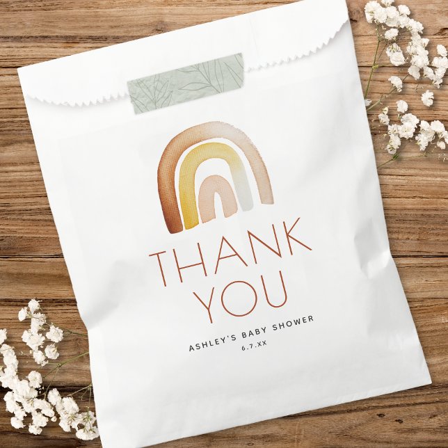 Cute Boho Rainbow Thank You Baby Shower Favour Bag (Creator Uploaded)