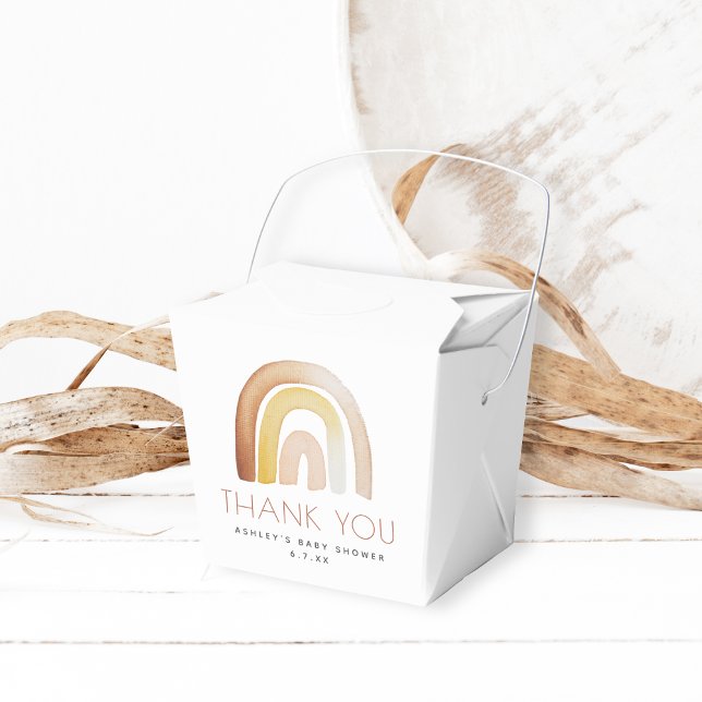 Cute Boho Rainbow Thank You Baby Shower Favour Box (Creator Uploaded)