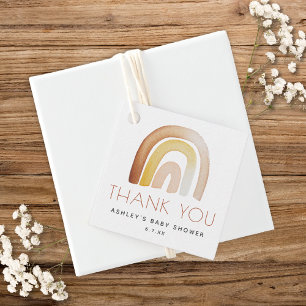Cute Boho Rainbow Thank You Baby Shower Favour Tags