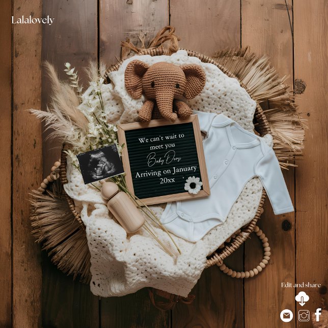 Cute boho rustic pregnancy announcement  (Creator Uploaded)