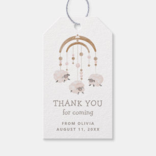 Cute boho sheep mobile. Baby birthday thank you Gift Tags