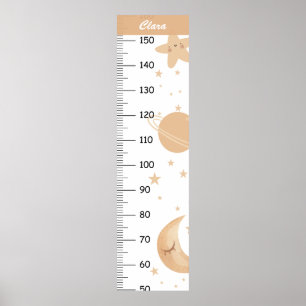 Cute Boho Star and Planet Growth Chart