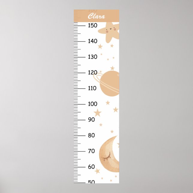Cute Boho Star and Planet Growth Chart (Front)