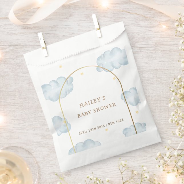 Cute Boho Star Cloud Arch Boy Baby Shower Favour Bag (Clipped)