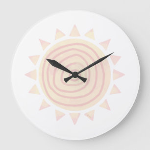 Cute boho Sun clock for Nursery and Kids Room