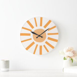 Cute Boho Sun Nursery Decor  Large Clock