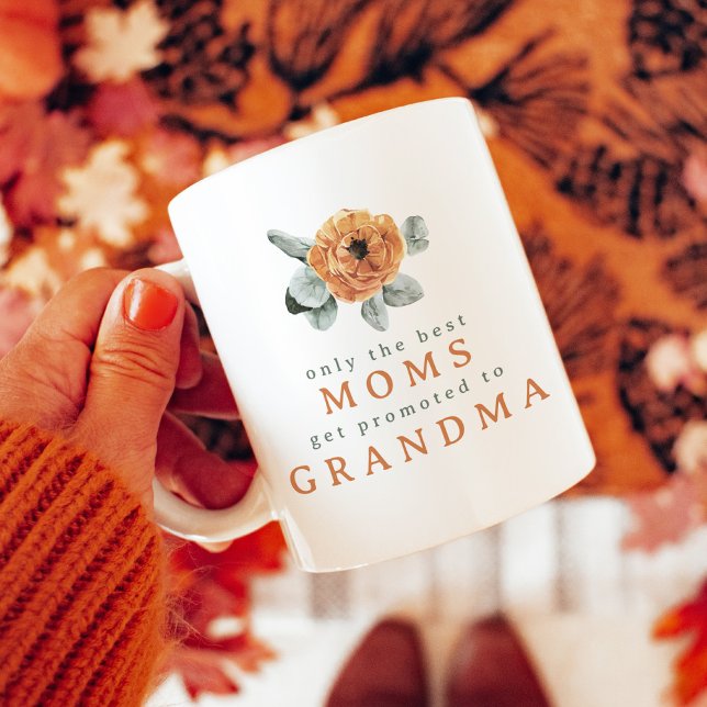 Cute Boho Terracotta Floral Best Grandma Promoted Coffee Mug (Creator Uploaded)