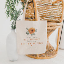 Cute Boho Terracotta Floral Big Heart Teacher Gift