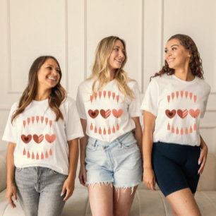 Cute Boho Valentines Day Hearts  T-Shirt