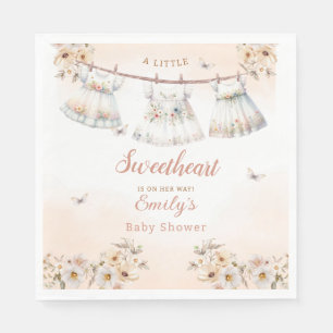 Cute Boho Watercolor Boho Clothes Girl Baby Shower Napkin