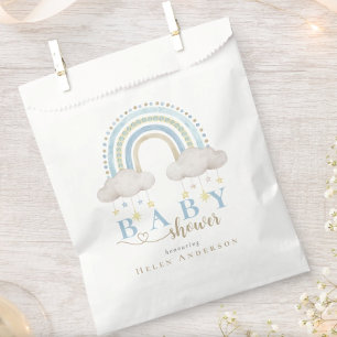 Cute Boho Whimsical Rainbow Boy Baby Shower Favour Bag