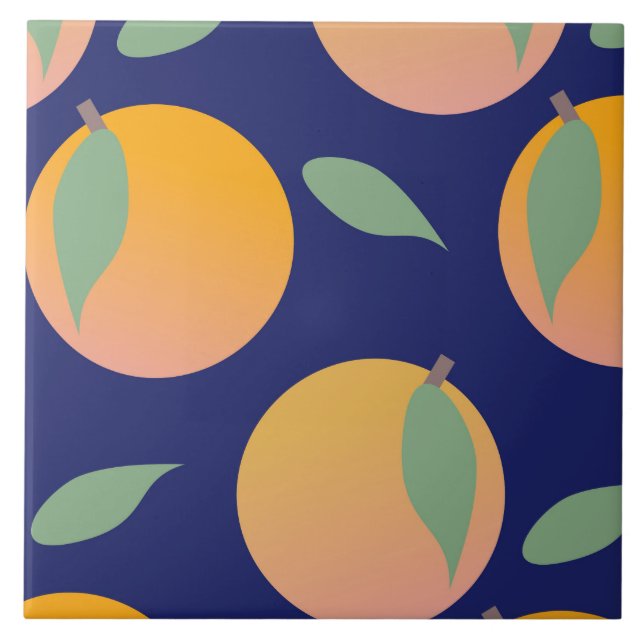 Cute Bold Jumbo Oranges Ceramic Tile (Front)