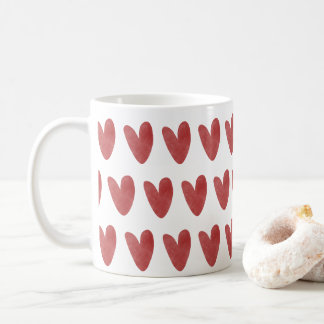 Cute Bold Red Hearts All Over Print Coffee Mug