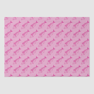 Cute Bonito Fish in Hot Pink on Pastel Pink Tissue Paper