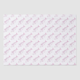 Cute Bonito Fish in Pastel Pink and White Tissue Paper
