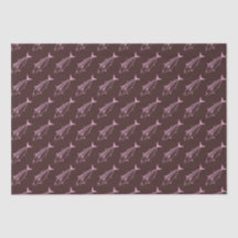 Cute Bonito Fish in Pastel Pink on Deep Maroon