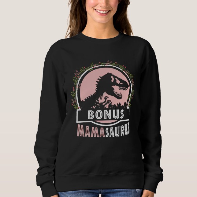 Cute Bonus Mama Saurus Rex Mamasaurus Stepmom Moth Sweatshirt (Front)