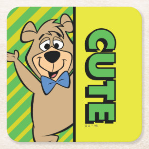 Cute Boo-Boo Bear Square Paper Coaster