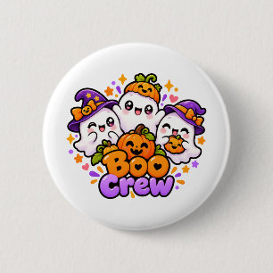 Cute Boo Crew Halloween Button