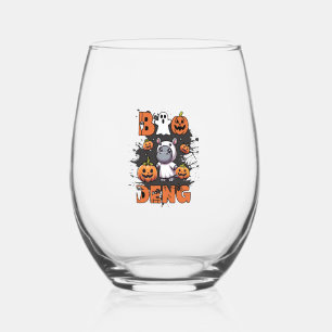 Cute BOO DENG My Moo Thang Halloween Costume Cutes Stemless Wine Glass