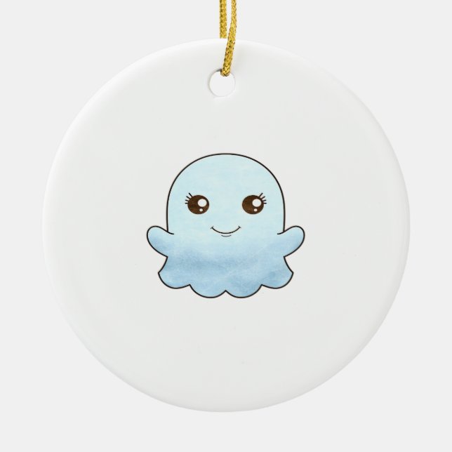 Cute Boo Design Trendy Unique Ceramic Ornament (Front)