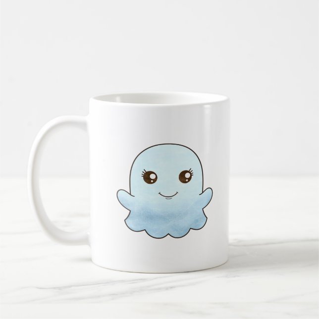 Cute Boo Design Trendy Unique Coffee Mug (Left)