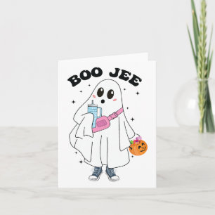 Cute Boo Ghost Funny Halloween Costume Boo Jee Gho Card