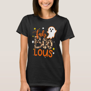 Cute Boo Ghost Halloween Fab-Boo Lous Leopard T-Shirt