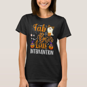 Cute Boo Ghost Halloween Fab Boo Lous Leopard T-Shirt