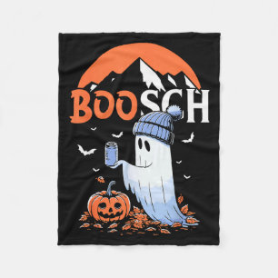 Cute Boo Ghost Halloween Pumpkin Beer Drinking Sok Fleece Blanket
