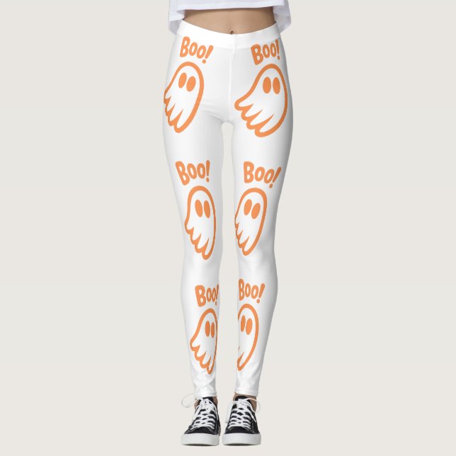 Cute Boo! - Halloween Design Leggings (Front)