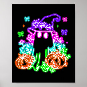 Cute Boo Halloween Ghost Witch Pumpkin Trendy Hall Poster