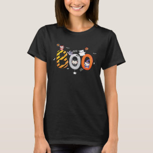 Cute Boo Halloween vampire cat ghost kitty and evi T-Shirt