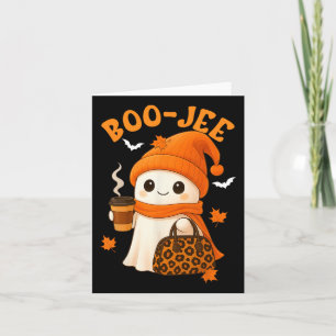 Cute Boo Jee Ghost Halloween Beanie Ghost Coffee W Card