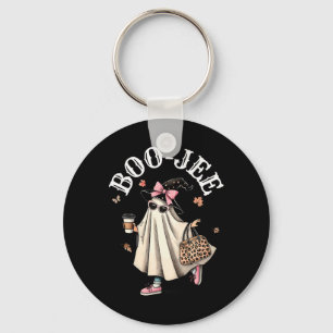 Cute Boo Jee Ghost Halloween Leopard Ghost Coffee Key Ring