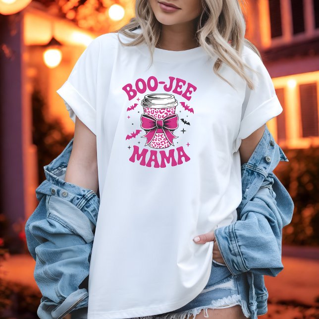 Cute Boo-Jee Mama Pink Cup with Bats and Stars T-Shirt (Creator Uploaded)