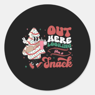 Cute Boo Jee Xmas Trees Cakes Out Here Looking Lik Classic Round Sticker