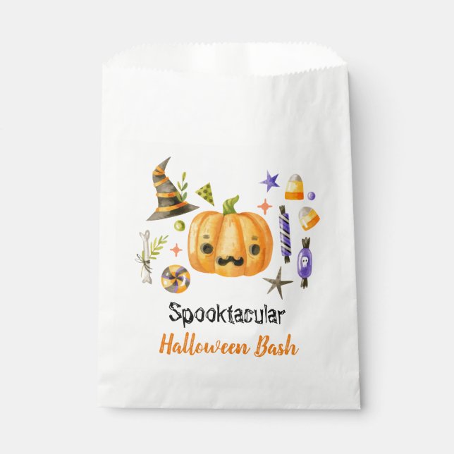 Cute Boo Pumpkin Spooktacular Halloween Bash Party Favour Bag (Front)