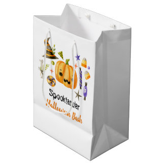 Cute Boo Pumpkin Spooktacular Halloween Bash Party Medium Gift Bag
