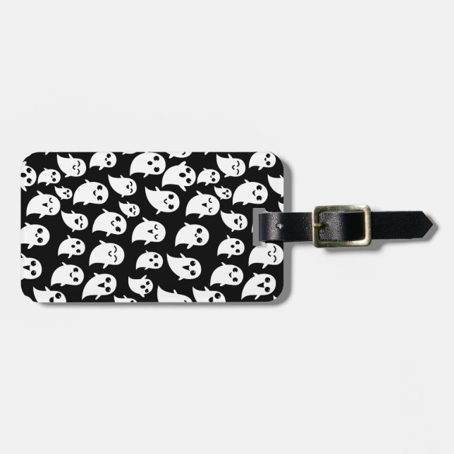 Cute Boo Spook Halloween Cartoon Ghost  Luggage Tag (Front Horizontal)