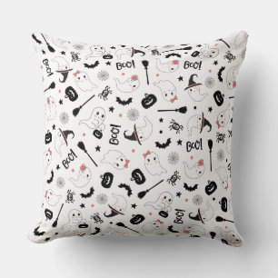 Cute Boo Spooky Ghost Halloween Pink Girl Cushion