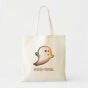 Cute Boo-tiful Halloween Ghost Art Tote Bag