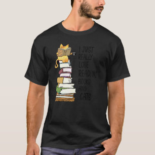 Cute Book Bookwork Nerd Reading Teacher Kitty Cat T-Shirt