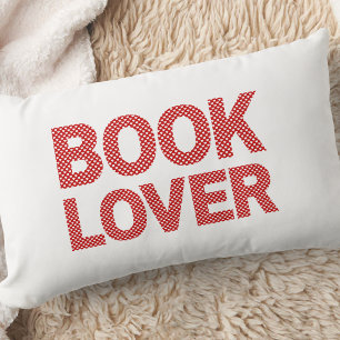 Cute Book Lover Hearts Reader's Gift Lumbar Cushion
