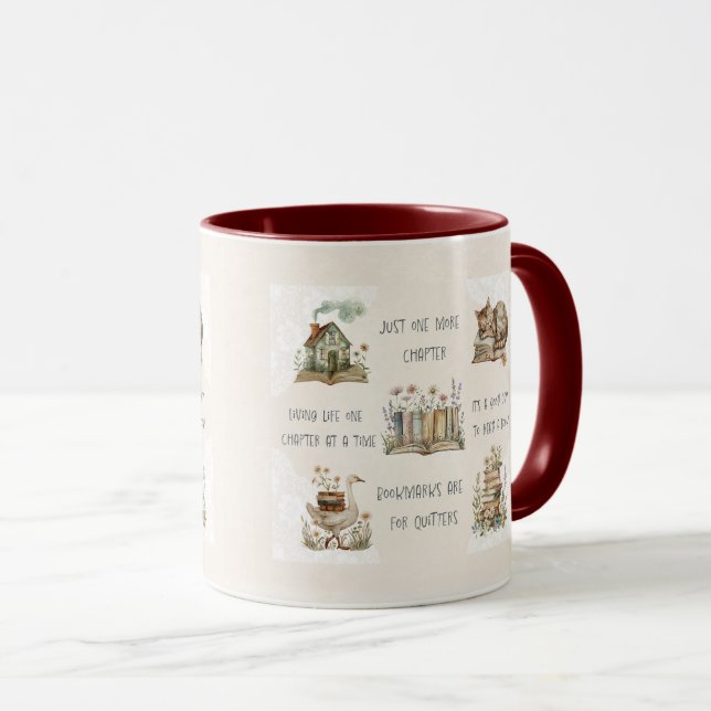 Cute Book Lover Quote Wrap Mug (Front Right)