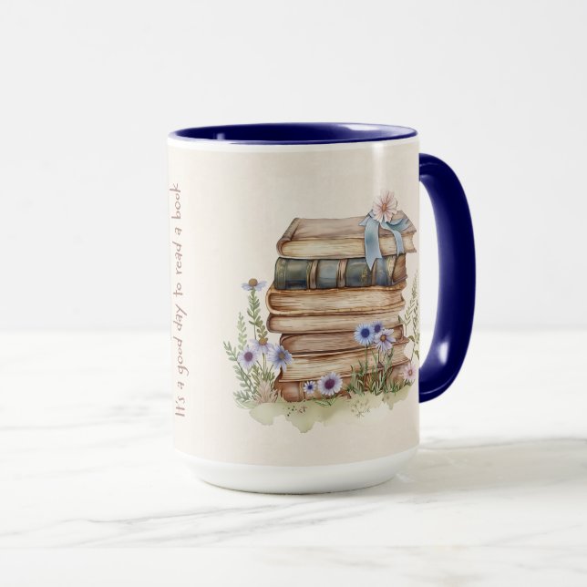 Cute Book Lover Quote Wrap Mug (Front Right)