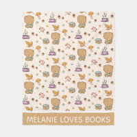 Cute Book Lovers Personalised Bear Pattern