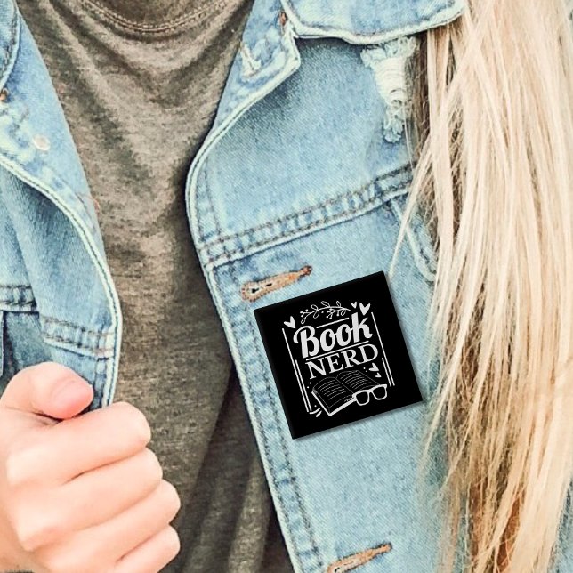 Cute Book Nerd Book Lover 15 Cm Square Badge (Creator Uploaded)