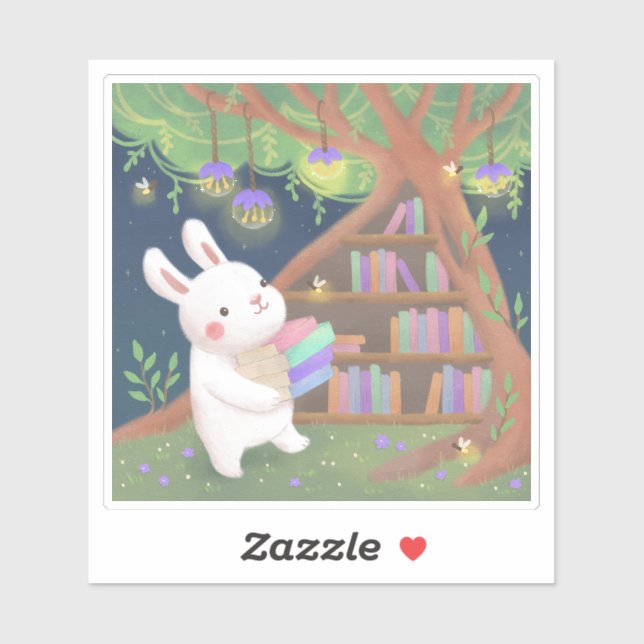 Cute Bookaholic Bunny Illustration (Sheet)